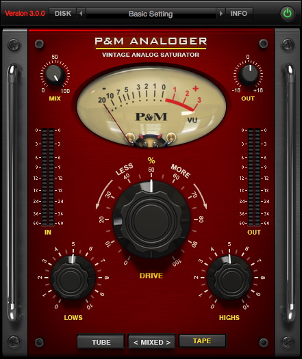 Plug & Mix Analoger vintage tape and tube saturation