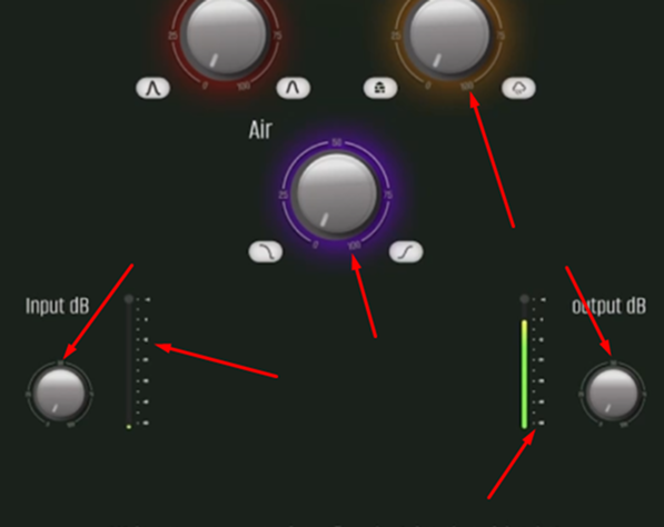 Full interface view demonstrating inconsistent resolution across various knob sizes