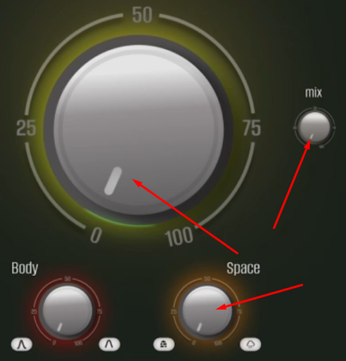 UI analysis showing the central knob dominating the layout disproportionately