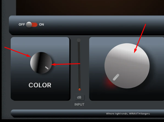 Visual mismatch between the Color knob and Input meter designs