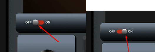 UI inconsistency: different styles and alignment for the ON/OFF toggle switch
